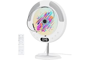 Gueray Bluetooth CD Player with Touch Buttons Wall Mounted CD Player Desktop Music CD Players for Home, Bulit-in Double HiFi Speakers, LED Screen, FM Radio, AUX Input Output