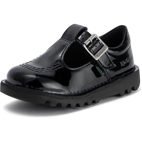 Spot On Girls Heart Detail T-Bar Chaussures D'École Filles - Noir Verni - Pointure 31 EU