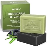 Detox Underarm Soap, Natural Soap, Contains Green Tea &amp; Tea Tree, Bamboo Charcoal &amp; Peppermint, Odor Eliminating Soap Bar, Ex
