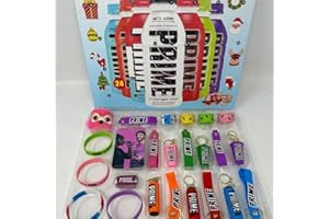 BMLIMITED BML 24 Pcs Advent Calendar Prime Set | 24 Days Christmas Countdown Calendar Christmas Themed Prime Rubber Key chain, Bracelet & Rubber Bottle Key chain Christmas Gifts for Boys and Girls