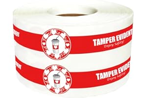 REMERABEL Safe Secure Tamper Evident Seals for Christmas Drink Beverage Lids 1" x 9" for Freshness Labels Food Delivery Safety Stickers for Coffee Milk Tea Ice Cream Seal 250pcs (Red)