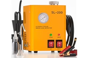 GODIAG SL200 Smoke Machine Automotive Leak Detector, DC12V EVAP Vacuum Smoke Diagnostic Tester, Pipeline Fuel Leakage Detector for Motorcycle/Car/Truck, Yellow