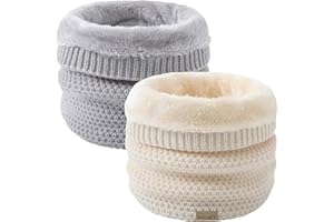 HYUET Winter Schlauchschal Loop Schal Rundschal Dick Fleece Halswärmer Gefüttert Weichem Thermo Halsschlauch Halstuch Schlauch Nackenwärmer Herren Damen Winter zum Sport Ski Herren Damen