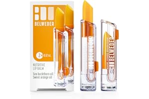 BELWEDER - 2 x Balsami Labbra Nutrienti con Olio di Olivello Spinoso e Olio di Arancio Dolce - Protettivo e Antiossidante - Rigenerazione Labbra - Balsamo Trasparente PER UOMINI E DONNE - 2 x 3,5 g