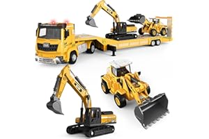 NAXUDCOO Baukasten Spielzeug für Jungen im Alter von 3-7 Jahren: Bagger Spielzeug, Kleinkinder Auto LKW Spielzeugs, Baufahrzeug Spielzeugs für Jungen im Alter von 3, 4, 5, 6, 7 Jahren als Geschenk