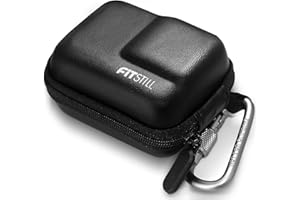 FiTSTILL Czarne mini etui do przechowywania DJI Action 5 Pro / 4 / 3, podwójny zamek błyskawiczny może być bezpośrednio podłączony do uchwytu selfie