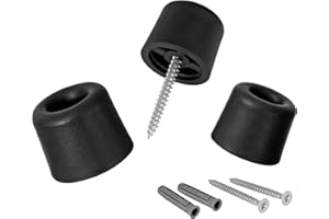 LouMaxx Lot de 3 butoir caoutchouc à visser pour sol - 3 pièces en noir - butoir porte pour montage au sol - Protection idéale avec butée de porte