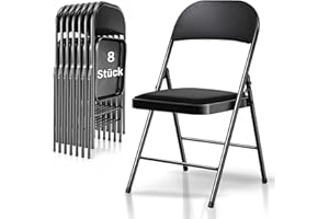 ‎NEWFULAM Newfulam Klappstuhl 8er Set, 208 kg Belastbarkeit, praktisches gepolstert Klappstühle, leicht & bequem, Metall Stuhl Gartenstühle Gästestuhl für Gäste, Büro, Event, Party