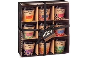 TILZ Coffee Gifts - 9 Instant Coffee Gift Set, Espresso Travel Coffee Cup, Cappuccino, Irish Cream, Mocha, Caramel, Peppermint, Hazelnut, Coffee Gifts For Men & Women, Men Christmas Gifts, Gifts For Women