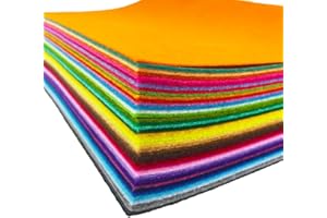 flic-flac 48pcs Felt Fabric Sheet Assorted Color Felt Pack DIY Craft Squares Nonwoven (20 x 30 cm)
