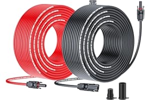 MXRPV Tool-Free Solarkabel 4mm²/6mm²,Solarkabel Verlängerung 1/2/3/5/10M,PV Kabel(6mm2, 10m)