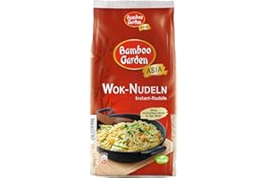 ‎BAMBOO GARDEN Bamboo Garden - Wok Nudeln | Instant Eier-Nudeln | Einrühren ohne Vorkochen | Für asiatische Wok Gerichte | 250 g im Beutel
