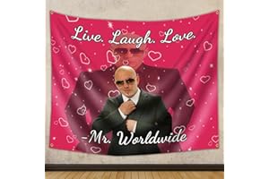 UoQo Mr Worldwide Says to Live Laugh Love Tapisserie amusante pour décoration de chambre, affiche murale 3D boutique art à suspendre décoration pop pour chambre à coucher, tapisserie murale pour