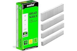 meite Chiodi Brad 18GA Zincati, Set da 4 Misure (16 mm, 19 mm, 25 mm, 32 mm), Chiodi di Finitura a Testa Piccola per Chiodatrice Pneumatica o Elettrica, Confezione da 4.000 Pezzi