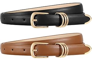 WERFORU 2 sztuki damskich pasków, modny, cienki pasek, dżinsy, spodnie, sukienki