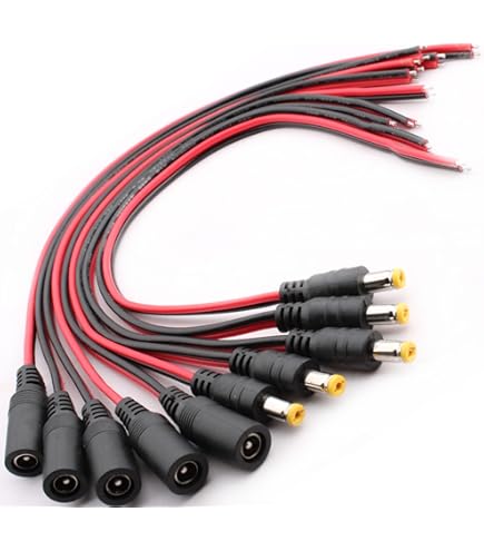 Cavo Prolunga DC 5.5x2.1mm - 1m Extension + Splitter 1 A 2 - Per LED, Telecamere, Alimentazione