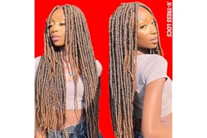 X-Tress 5 Packs Fausses Locs 22 Pouces Crochet Cheveux Braids Gipsy Locs Ombre Cheveux Locs Deux Couleurs Two Layered Braids(T1B/30)