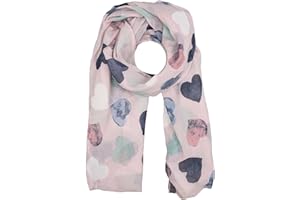 Zwillingsherz Seiden-Tuch mit Herz Muster - Hochwertiger Schal für Damen Mädchen - Halstuch - tuchschal - Loop - weicher Schlauchschal für Sommer Herbst und Winter von Cashmere Dreams