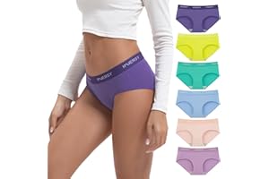 INNERSY Bragas Mujer Algodón Comodas Braguitas Cinturón Deportivo Ropa Interior Cintura Media Pack de 6