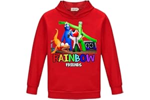 TONGQUD Rainbow Friends Sweat à capuche graphique pour garçons et filles Noir
