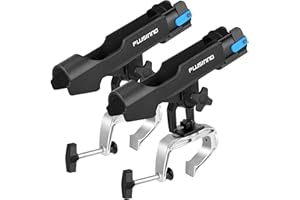 PLUSINNO Fishing Rod Holder for Boats Fishing Tackle with Enlarged Clip Innovative Design Double V Shape Suitable for Round Tube/Square Tube Boat Fishing Gift for Men