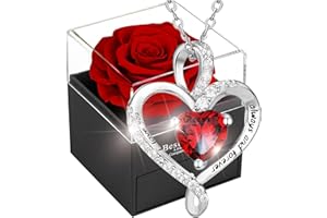 Willuck Eternal Rose Gifts for Her,Preserved Real Rose Box, Handmade Forever Red Flower Gifts for Woman Wife Girlfriend Mum on Birthday, Anniversary, Valentine's Day,Christmas,Mothers Day