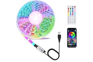 TK99SW LED Strip 3m, USB RGB Streifen Mit App Fernbedienung, Music Sync Steuerbar Timer Einstellung, Band Selbstklebend Beleuchtung Lichter Verstellbare Helligkeiten Farbwechsel Für Tv/Schlafzimmer/Party