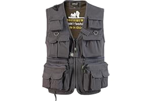 SUSHIMIAN Gilet da Pesca da Uomo Multi-Tasche Giubbotti Senza Maniche da Lavoro Gilet da Caccia Fotografia Gilet Sportivo da Trekking