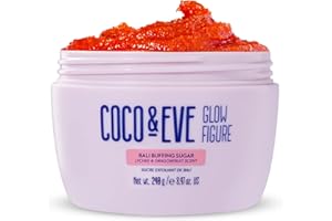 ‎COCO & EVE Coco & Eve Glow Figure Bali Buffing Sugar - Dreifach-Peeling für glatte und gepflegte Haut | Peeling mit Drachenfrucht & Litschi Duft (240g)