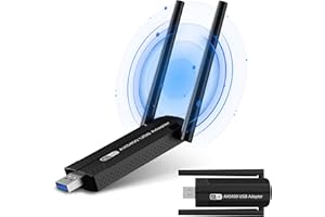 Binamao 5400Mbps Clé WiFi, WiFi 6E Puissante Tri-Bande 6GHz / 5GHz / 2.4GHz, AXE5400 Clé WiFi USB Longue Portée Cle WiFi pour PC, Adaptateur USB WiFi / WPA3 / OFDMA/Dongle WiFi 6E pour Windows 11/10