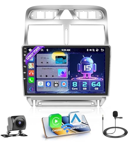 Android Auto Radio Für Peugeot 307 2002-2013 - 9 Zoll Mit Wireless CarPlay & Rückfahrkamera