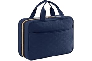 Lifewit Podróżna Torba na Kosmetyki, Duża Wisząca Torba na Kosmetyki Organizator dla Kobiet, Podróżna Z Wiszącym Haczykiem na Pełnowymiarowe Butelki, Średnia, Ciemnoniebieski