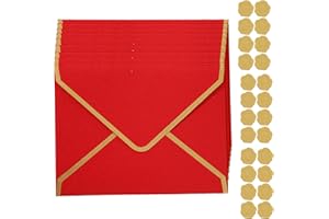 CCOMAGE 20PCS Retro Kraft Paper Gift Envelopes with Gold Border 18.5x13.5cm Invitation Envelopes V Flap Envelope Money Gift Card Envelope for Office Wedding Birthday Xmas Gift Card