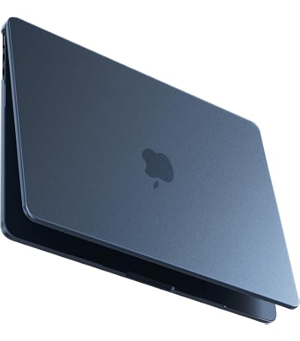 FINTIE Coque Compatible avec MacBook Air 15 Pouces M5 M4 M3 M2 (2026/2025/ 2024/2023) - [Ultra-Fin & Finition Givrée] Coque Rigide Légère, Etui Anti-Empreinte Digitale, Minuit Mat