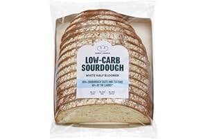 Robert Andrew Low Carb Sourdough White Bread - 5.7g Carbs, 7g Protein, Sliced High Protein Half Bloomer, Low Calorie Keto Loaf, Low Sugar Ketogenic Diet, Diabetic Food, 82 Calories – 350g