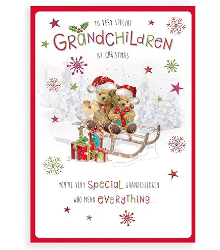 Piccadilly Greetings Biglietto Di Natale Per Figlio E Partner Con Porta Rossa - 20x15 Cm - 4