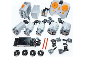 ASTEM 18-częściowy zestaw silników z funkcją zasilania kompatybilny z częściami Technic. W tym silnik pociągowy, silnik serwo, silnik XL, silnik L, pilot zdalnego sterowania prędkością do MOC EV3