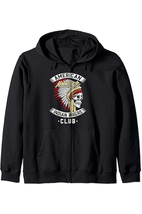 Sweat à Capuche Motard Indian Motorcycle - Design Chopper Biker - Cadeau Pour Motard - Coupe Classique