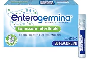 Enterogermina Benessere Intestinale, Fermenti Lattici Probiotici, Integratori Adulti e Bambini 3+ Favorisce l’Equilibrio della Flora Batterica Intestinale, Senza Glutine (30 Flaconcini/5 ml)