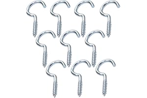 Aerzetix - C47864 - Set di 10 pezzi - gancio a vite in legno - Ø3x40mm - acciaio zincato - fai da te - utensili di montaggio/ferramenta