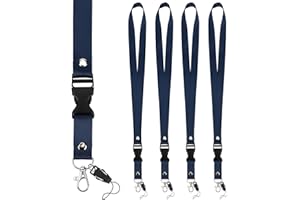 Segus Lanyard, 5 Pezzi Cordino Porta Badge da Collo, Laccio Portachiavi con Fibbia Aragosta Rimovibile, Cordino da Collo, Portachiavi Lungo per Porta Badge, Chiavi, Porta Pass (Blu Scuro)