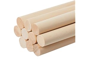 ANDSHUAI 10 Pezzi Legno, Bastoncini Bamboo per tasselli Artigianali, per Fai da Te(30cm x 6mm)