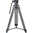DIGITEK® (DPTR 605 VD) 183cm Heavy Duty Tripod with 2 Way Pan Head & Bubble Head, 6 Feet Max Height, 20kg Max Load, Rubberized Legs, Quick Release Head for Digital Video Cameras & GoPro Devices