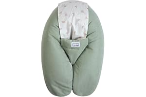 Tinéo - Coussin De Grossesse - Coussin d'allaitement Multifonctions Multirelax Éponge - Déhoussable - Fabriqué en France - 78 cm x 44 cm (Vert Sauge)
