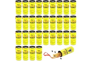BUZIFU 32 Rollos Tiras de Papel para Moscas, Tiras para Atrapar Moscas y Mosquitos, Trampa Adhesiva para Moscas, Tiras Atrapamoscas, Cinta de Moscas, Atrapa Insectos Adhesivo para Plantas