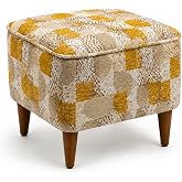 Dekoratif Puf &amp; Bench 40 x 40, Ayak Uzatma Koltuğu - Sarı