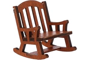 SAFIGLE 1pc Doll Rocking Chair Decoration Retro Dollhouse Decoration Mini Rocking Chair Model Miniture Decoration Wood Doll Houses Miniature Rocking Chair Model Figure Wooden Vintage