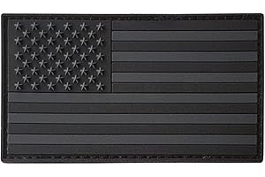 LEGEEON All Black ACU Dark Subdued USA American Flag Morale PVC Rubber Fastener Patch
