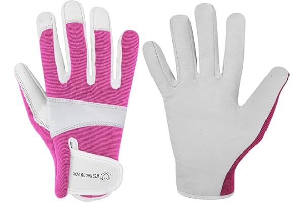 WESTWOOD FOX Gants de jardinage en cuir résistant aux épines, gants de travail robustes pour homme et femme, outils de jardin, mécanicien, jardinier, antidérapants, cadeau de protection