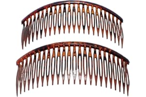Topkids Accessories Grands peignes à cheveux en plastique de 12 cm pour femmes, femmes et filles (marron tortue)
